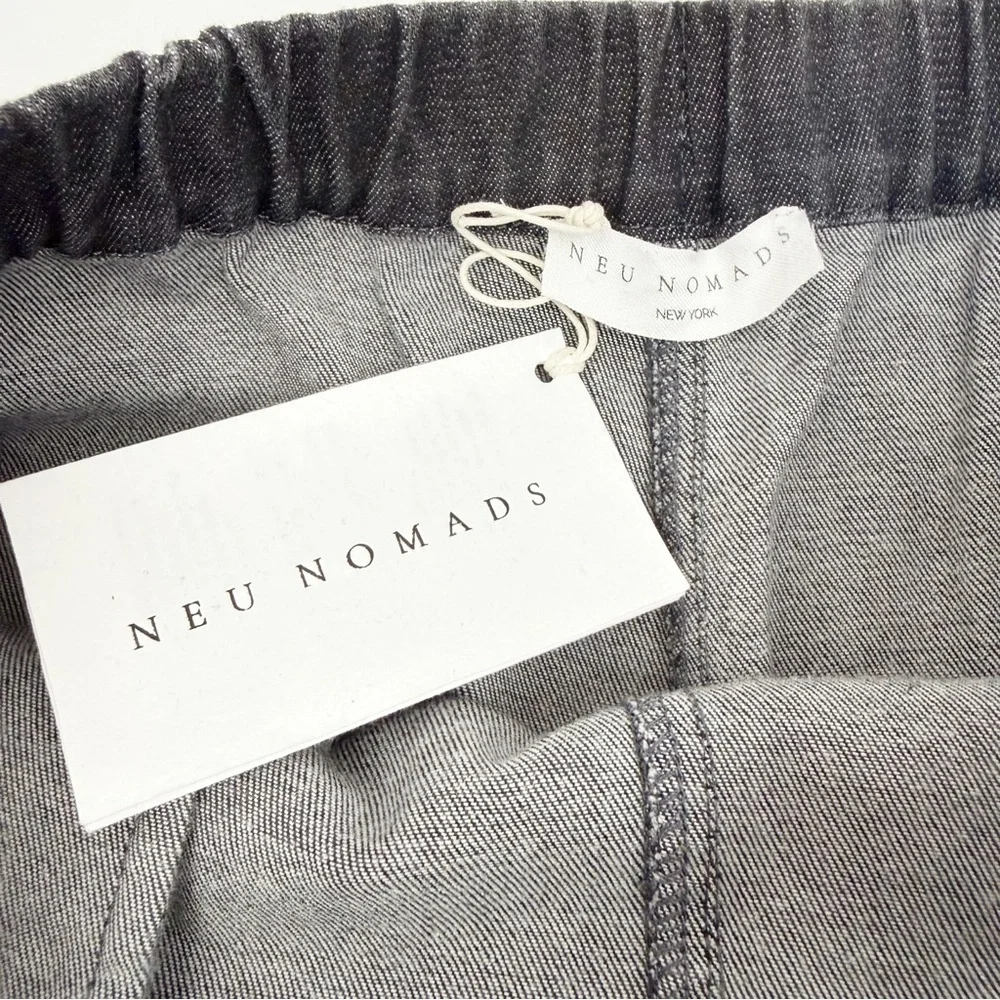Neu Nomads Cara Palazzo Pants Cotton High Rise Wide Leg Pull On Trouser Black